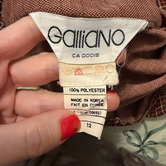 70’s Galliano Vintage Brown plaid wide leg flare pants - Picture 4 of 4